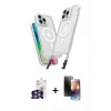 MARSİLYAN™- iPhone 16 Pro Max Kılıf Atlas Doku Koleksiyonu - Siyah 3D Antistatik Mat Seramik Nano Ekran Koruyucu + Bilvis Titan Kamera Lens - GS