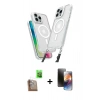 MARSİLYAN™- iPhone 16 Pro Max Kılıf Atlas Doku Koleksiyonu - Siyah 3D Antistatik Mat Seramik Nano Ekran Koruyucu + Raze Metal Kamera Lens - CLTM