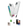 MARSİLYAN™- iPhone 16 Pro Max Kılıf Atlas Doku Koleksiyonu - Siyah 3D Antistatik Mat Seramik Nano Ekran Koruyucu + Raze Metal Kamera Lens - NLGY