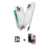 MARSİLYAN™- iPhone 16 Pro Max Kılıf Atlas Doku Koleksiyonu - Siyah 3D Antistatik Mat Seramik Nano Ekran Koruyucu + PVD Metal Kamera Lens - GS
