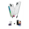 MARSİLYAN™- iPhone 16 Pro Max Kılıf Atlas Doku Koleksiyonu - Siyah 3D Antistatik Mat Seramik Nano Ekran Koruyucu + Bilvis Titan Kamera Lens - TMGI