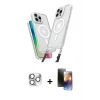 MARSİLYAN™- iPhone 16 Pro Max Kılıf Atlas Doku Koleksiyonu - Siyah 3D Antistatik Mat Seramik Nano Ekran Koruyucu + Pers Alüminyum Kamera Lens - GS