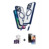 MARSİLYAN™- iPhone 16 Pro Max Kılıf Atlas Doku Koleksiyonu - Siyah 3D Antistatik Mat Seramik Nano Ekran Koruyucu + Bilvis Titan Kamera Lens - GS
