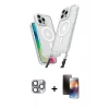 MARSİLYAN™- iPhone 16 Pro Max Kılıf Atlas Doku Koleksiyonu - Siyah 3D Antistatik Mat Seramik Nano Ekran Koruyucu + Pers Alüminyum Kamera Lens - GI