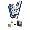 MARSİLYAN™- iPhone 16 Pro Max Kılıf Atlas Doku Koleksiyonu - Siyah 3D Antistatik Mat Seramik Nano Ekran Koruyucu + Raze Metal Kamera Lens - CLTM