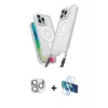 MARSİLYAN™- iPhone 16 Pro Max Kılıf Atlas Doku Koleksiyonu - Siyah 3D Antistatik Seramik Nano Ekran Koruyucu + Gümüş Pers Alüminyum Kamera Lens
