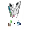 MARSİLYAN™- iPhone 16 Pro Max Kılıf Atlas Doku Koleksiyonu - Siyah 3D Antistatik Seramik Nano Ekran Koruyucu + Raze Metal Kamera Lens - CLTM