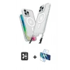 MARSİLYAN™- iPhone 16 Pro Max Kılıf Atlas Doku Koleksiyonu - Siyah 3D Antistatik Seramik Nano Ekran Koruyucu + PVD Metal Kamera Lens - SH