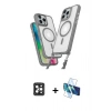 MARSİLYAN™- iPhone 16 Pro Max Kılıf Atlas Doku Koleksiyonu - Siyah 3D Antistatik Seramik Nano Ekran Koruyucu + PVD Metal Kamera Lens - SH