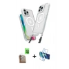 MARSİLYAN™- iPhone 16 Pro Max Kılıf Atlas Doku Koleksiyonu - Siyah 3D Antistatik Seramik Nano Ekran Koruyucu + Raze Metal Kamera Lens - CLTM