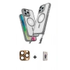 MARSİLYAN™- iPhone 16 Pro Max Kılıf Atlas Doku Koleksiyonu - Siyah Bilvis 3D Cam Ekran Koruyucu + Pers Alüminyum Kamera Lens - CLTM