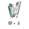 MARSİLYAN™- iPhone 16 Pro Max Kılıf Atlas Doku Koleksiyonu - Siyah Bilvis 3D Cam Ekran Koruyucu + Pers Alüminyum Kamera Lens - GI