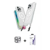 MARSİLYAN™- iPhone 16 Pro Max Kılıf Atlas Doku Koleksiyonu - Siyah Bilvis 3X AR HD Cam Ekran Koruyucu + Pers Alüminyum Kamera Lens - GI
