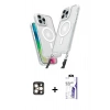 MARSİLYAN™- iPhone 16 Pro Max Kılıf Atlas Doku Koleksiyonu - Siyah Bilvis 3X AR HD Cam Ekran Koruyucu + PVD Metal Kamera Lens - GD