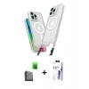 MARSİLYAN™- iPhone 16 Pro Max Kılıf Atlas Doku Koleksiyonu - Siyah Bilvis 3X AR HD Cam Ekran Koruyucu + Raze Metal Kamera Lens - SH