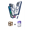 MARSİLYAN™- iPhone 16 Pro Max Kılıf Atlas Doku Koleksiyonu - Siyah Bilvis 5in1 3D Magic Cam Ekran Koruyucu + Pers Alüminyum Kamera Lens - CLTM