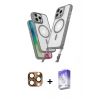 MARSİLYAN™- iPhone 16 Pro Max Kılıf Atlas Doku Koleksiyonu - Siyah Bilvis 5in1 3D Magic Cam Ekran Koruyucu + Pers Alüminyum Kamera Lens - CLTM