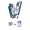 MARSİLYAN™- iPhone 16 Pro Max Kılıf Atlas Doku Koleksiyonu - Siyah Bilvis 5in1 3D Magic Cam Ekran Koruyucu + Pers Alüminyum Kamera Lens - GI