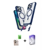 MARSİLYAN™- iPhone 16 Pro Max Kılıf Atlas Doku Koleksiyonu - Siyah Bilvis 5in1 3D Magic Cam Ekran Koruyucu + Raze Metal Kamera Lens - NLGY