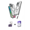 MARSİLYAN™- iPhone 16 Pro Max Kılıf Atlas Doku Koleksiyonu - Siyah Bilvis 5in1 3D Magic Cam Ekran Koruyucu + Bilvis Titan Kamera Lens - GS