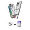 MARSİLYAN™- iPhone 16 Pro Max Kılıf Atlas Doku Koleksiyonu - Siyah Bilvis 5in1 3D Magic Cam Ekran Koruyucu + Pers Alüminyum Kamera Lens - GS