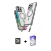 MARSİLYAN™- iPhone 16 Pro Max Kılıf Atlas Doku Koleksiyonu - Siyah Bilvis 5in1 3D Magic Cam Ekran Koruyucu + PVD Metal Kamera Lens - SH