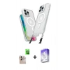 MARSİLYAN™- iPhone 16 Pro Max Kılıf Atlas Doku Koleksiyonu - Siyah Bilvis 5in1 3D Magic Cam Ekran Koruyucu + Raze Metal Kamera Lens - NLGY