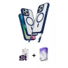 MARSİLYAN™- iPhone 16 Pro Max Kılıf Atlas Doku Koleksiyonu - Siyah Bilvis 5in1 3D Magic Cam Ekran Koruyucu + Bilvis Titan Kamera Lens - GS