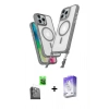 MARSİLYAN™- iPhone 16 Pro Max Kılıf Atlas Doku Koleksiyonu - Siyah Bilvis 5in1 3D Magic Cam Ekran Koruyucu + Raze Metal Kamera Lens - SH