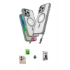 MARSİLYAN™- iPhone 16 Pro Max Kılıf Atlas Doku Koleksiyonu - Siyah Bilvis Hayalet Cam Ekran Koruyucu + Raze Metal Kamera Lens - NLGY