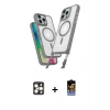 MARSİLYAN™- iPhone 16 Pro Max Kılıf Atlas Doku Koleksiyonu - Siyah Buffer Hayalet Cam Ekran Koruyucu + PVD Metal Kamera Lens - GD