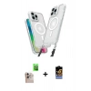 MARSİLYAN™- iPhone 16 Pro Max Kılıf Atlas Doku Koleksiyonu - Siyah Buffer Hayalet Cam Ekran Koruyucu + Raze Metal Kamera Lens - NLGY