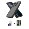 MARSİLYAN™- iPhone 16 Pro Max Kılıf Atlas Form - Şeffaf 360 Full Body Arka Koruyucu + Bilvis Titan Kamera Lens - GS