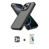 MARSİLYAN™- iPhone 16 Pro Max Kılıf Atlas Form - Şeffaf Pasifik Cam Ekran Koruyucu + PVD Metal Kamera Lens - GS