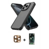 MARSİLYAN™- iPhone 16 Pro Max Kılıf Atlas Form - Siyah 360 Mat Full Body Arka Koruyucu + Pers Alüminyum Kamera Lens - CLTM