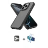 MARSİLYAN™- iPhone 16 Pro Max Kılıf Atlas Form - Siyah 3D Antistatik Cam Ekran Koruyucu + PVD Metal Kamera Lens - GS