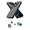 MARSİLYAN™- iPhone 16 Pro Max Kılıf Atlas Form - Siyah 3D Antistatik Cam Ekran Koruyucu + Raze Metal Kamera Lens - SH