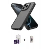 MARSİLYAN™- iPhone 16 Pro Max Kılıf Atlas Form - Siyah Bilvis 3D Cam Ekran Koruyucu + Bilvis Titan Kamera Lens - SH