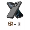 MARSİLYAN™- iPhone 16 Pro Max Kılıf Atlas Form - Siyah Bilvis 3D Cam Ekran Koruyucu + Pers Alüminyum Kamera Lens - CLTM