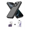 MARSİLYAN™- iPhone 16 Pro Max Kılıf Atlas Form - Siyah Bilvis 3X AR HD Cam Ekran Koruyucu + Bilvis Titan Kamera Lens - GS