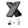 MARSİLYAN™- iPhone 16 Pro Max Kılıf Atlas Form - Siyah Bilvis 3X AR HD Cam Ekran Koruyucu + Bilvis Titan Kamera Lens - SH