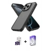 MARSİLYAN™- iPhone 16 Pro Max Kılıf Atlas Form - Siyah Bilvis 5in1 3D Magic Cam Ekran Koruyucu + Bilvis Titan Kamera Lens - TMGI