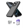 MARSİLYAN™- iPhone 16 Pro Max Kılıf Atlas Form - Siyah Bilvis 5in1 3D Magic Cam Ekran Koruyucu + Gümüş Pers Alüminyum Kamera Lens