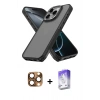 MARSİLYAN™- iPhone 16 Pro Max Kılıf Atlas Form - Siyah Bilvis 5in1 3D Magic Cam Ekran Koruyucu + Pers Alüminyum Kamera Lens - CLTM