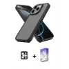 MARSİLYAN™- iPhone 16 Pro Max Kılıf Atlas Form - Siyah Bilvis 5in1 3D Magic Cam Ekran Koruyucu + PVD Metal Kamera Lens - GS