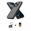 MARSİLYAN™- iPhone 16 Pro Max Kılıf Atlas Form - Siyah Buffer Cam Ekran Koruyucu + Bilvis Titan Kamera Lens - GS