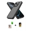 MARSİLYAN™- iPhone 16 Pro Max Kılıf Atlas Form - Siyah Buffer Cam Ekran Koruyucu + Raze Metal Kamera Lens - NLGY