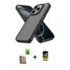 MARSİLYAN™- iPhone 16 Pro Max Kılıf Atlas Form - Siyah Buffer Cam Ekran Koruyucu + Raze Metal Kamera Lens - CLTM