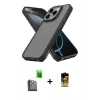 MARSİLYAN™- iPhone 16 Pro Max Kılıf Atlas Form - Siyah Buffer Cam Ekran Koruyucu + Raze Metal Kamera Lens - SH