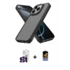MARSİLYAN™- iPhone 16 Pro Max Kılıf Atlas Form - Siyah Buffer Hayalet Cam Ekran Koruyucu + Bilvis Titan Kamera Lens - GS